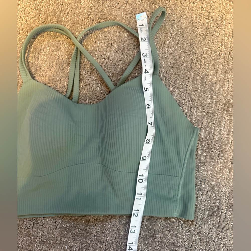 Lululemon Like a Cloud Ribbed Longline Bra B/C Cup Grey Eucalyptus - Picture 6 of 7